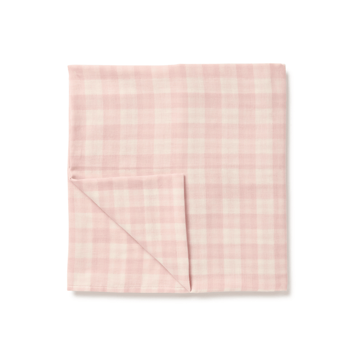 Aster & Oak Organic Muslin Gingham Baby Swaddle Wrap (Multiple Variants) - Naked Baby Eco Boutique