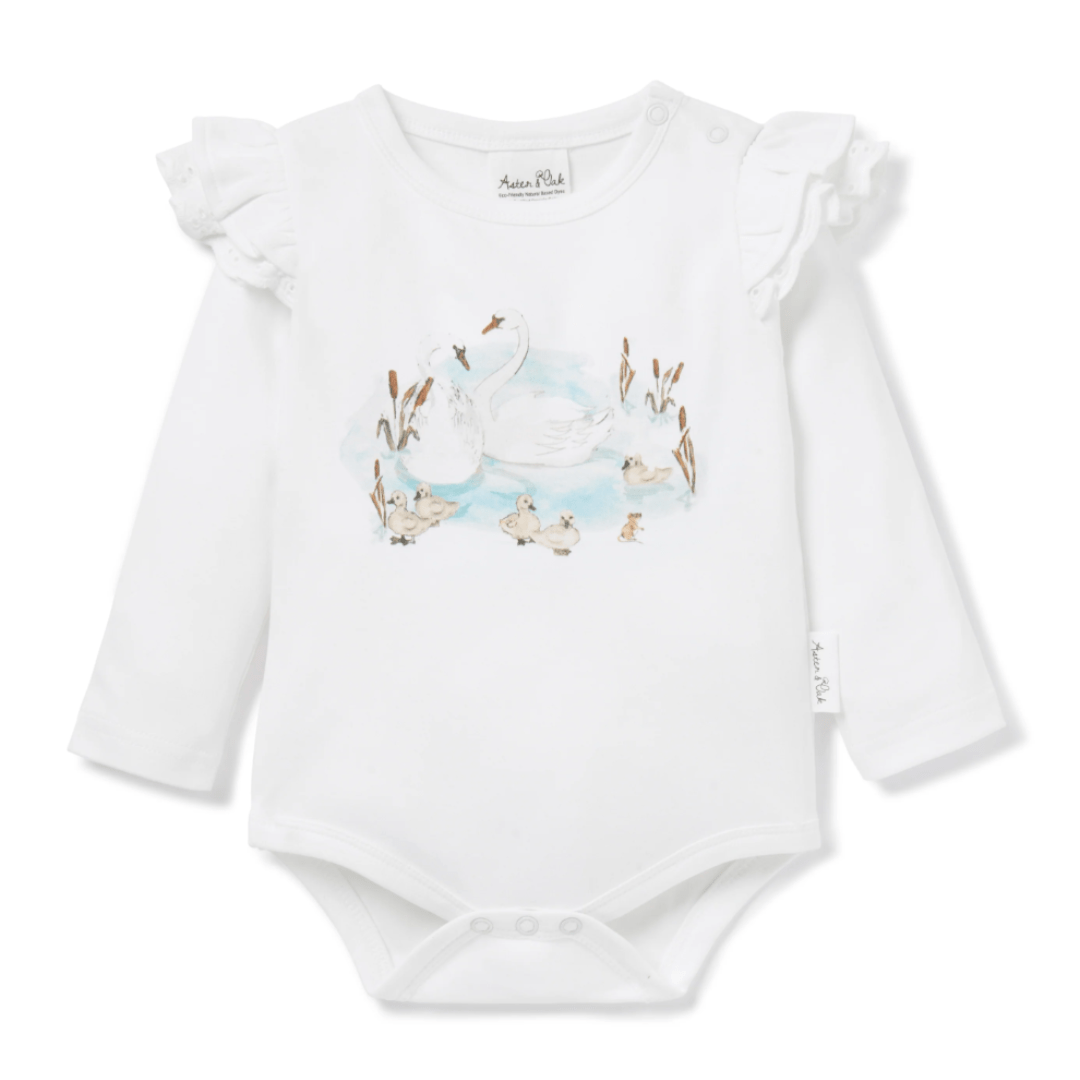 PRE-ORDER: Aster & Oak Organic Print Flutter Onesie - Naked Baby Eco Boutique