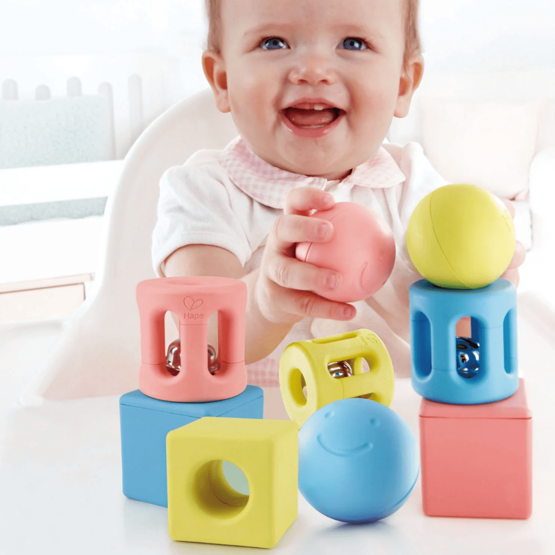 Hape Geometric Rattle Trio - Naked Baby Eco Boutique