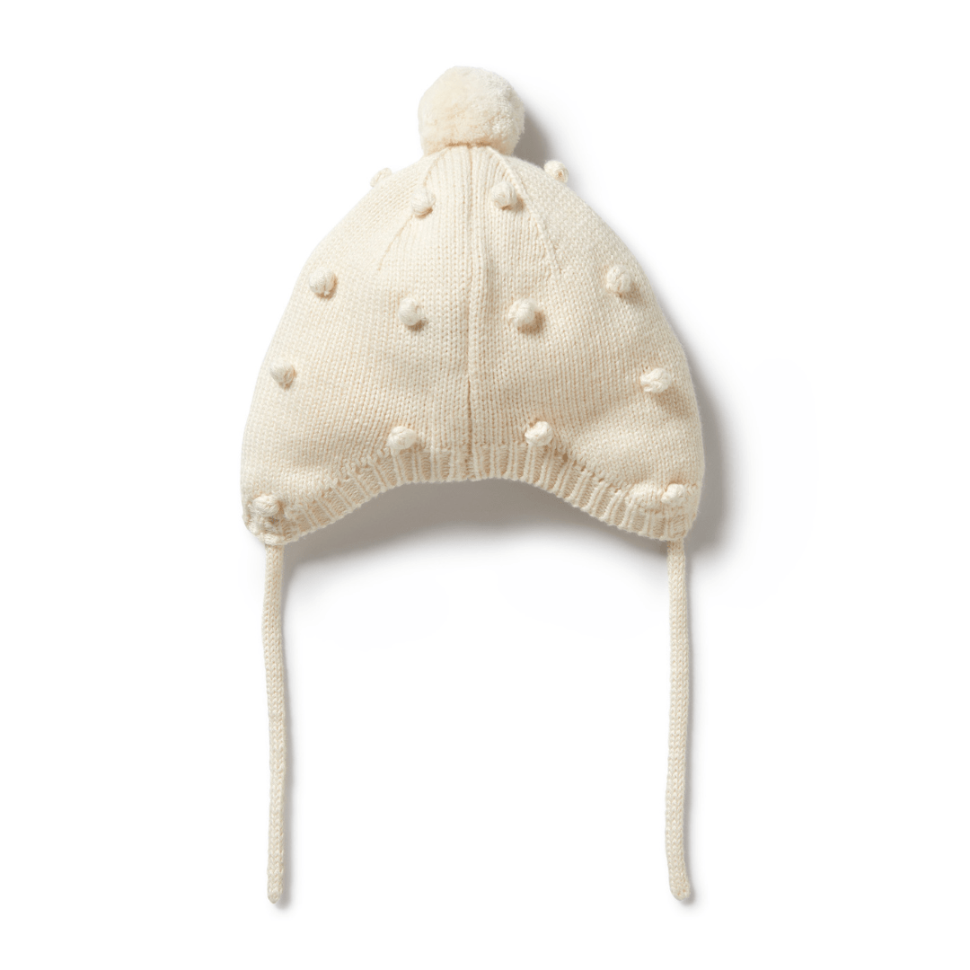 Back-Of-Wilson-And-Frenchy-Knitted-Bauble-Bonnet-Ecru-Naked-Baby-Eco-Boutique