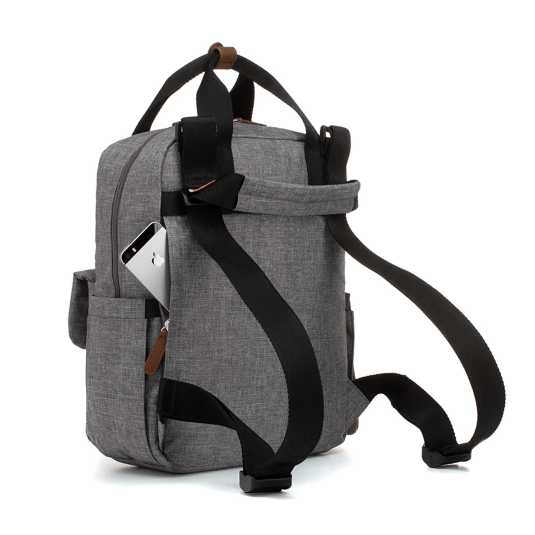 Back-View-of-Babymel-Georgi-Eco-Convertible-Nappy-Backpack-Grey-Naked-Baby-Eco-Boutique