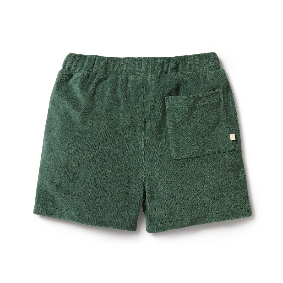 A child's Wilson & Frenchy Organic Terry kids shorts with an elastic waistband.