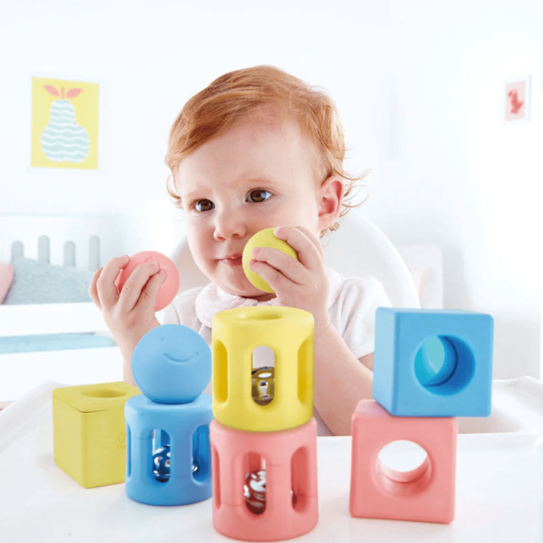 Hape Geometric Rattle Trio - Naked Baby Eco Boutique