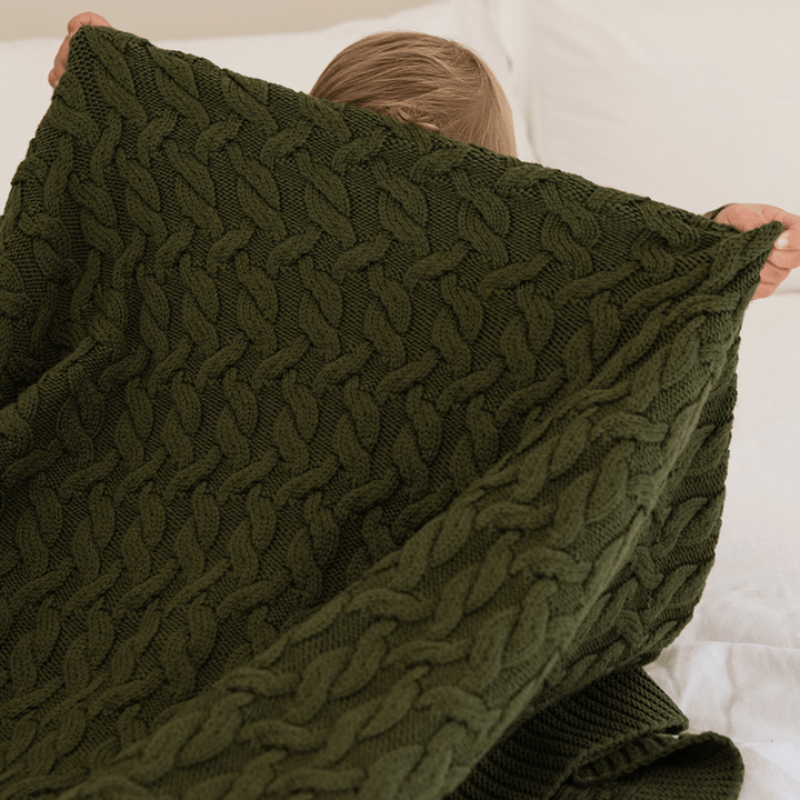 Babu Merino Cable Knit Blanket (Multiple Variants) - Naked Baby Eco Boutique