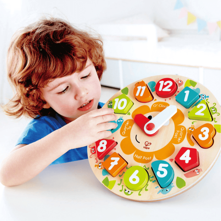 Hape Chunky Clock Puzzle - Naked Baby Eco Boutique