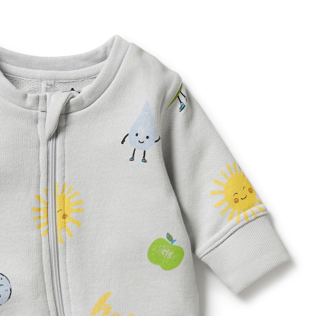 Close-Up-Of-Neck-And-Sleeve-On-Wilson-And-Frenchy-Organic-Terry-Growsuit-Bluebelle-Naked-Baby-Eco-Boutique