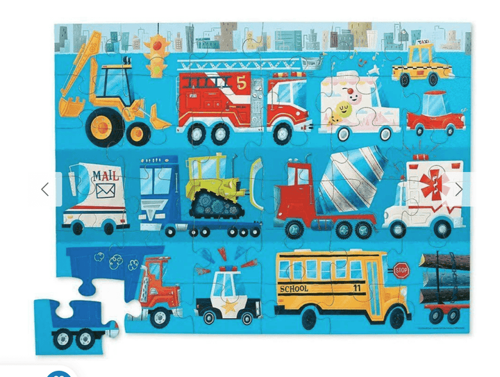 Crocodile Creek 36-Piece Floor Puzzle (Multiple Variants) featuring trucks and vehicles by Crocodile Creek