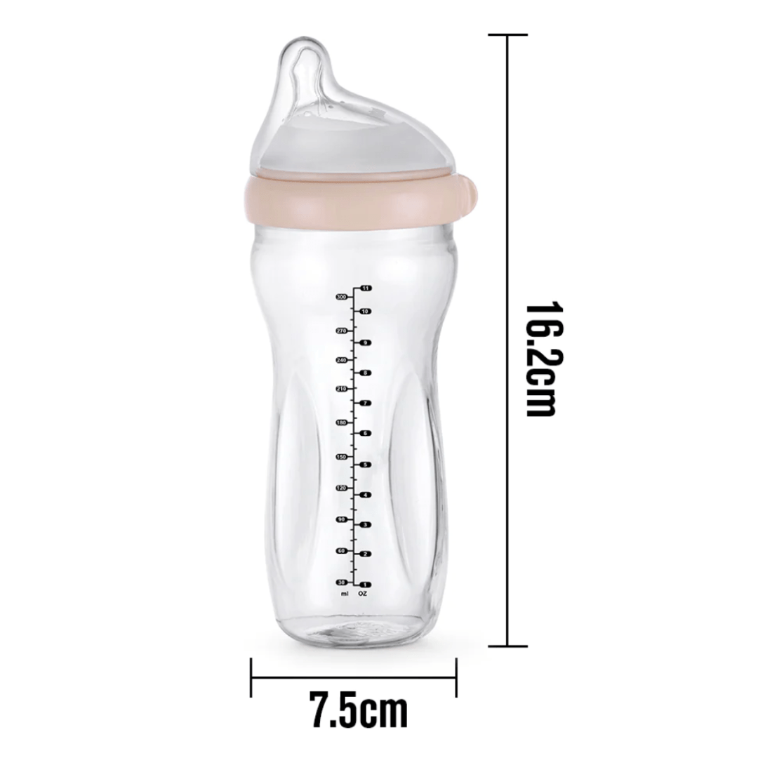 Peach / 300 ml Haakaa Gen. 3 Glass Baby Bottle (Multiple Variants) - Naked Baby Eco Boutique