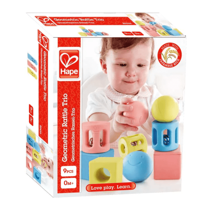 Hape Geometric Rattle Trio - Naked Baby Eco Boutique