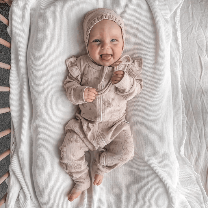 Happy-Baby-Wearing-Aster-And-Oak-Organic-Duck-Family-Zip-Romper-Naked-Baby-Eco-Boutique