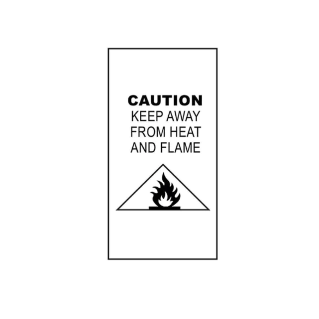 Warning sign indicating to keep Wilson & Frenchy Organic Long Sleeved Pyjamas away from heat and flame.