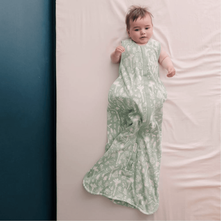 Little-Baby-Wearing-Woolbabe-3-Seasons-Organic-Cotton-Merino-Sleeping-Bag-Moss-Wilderness-Naked-Baby-Eco-Boutique