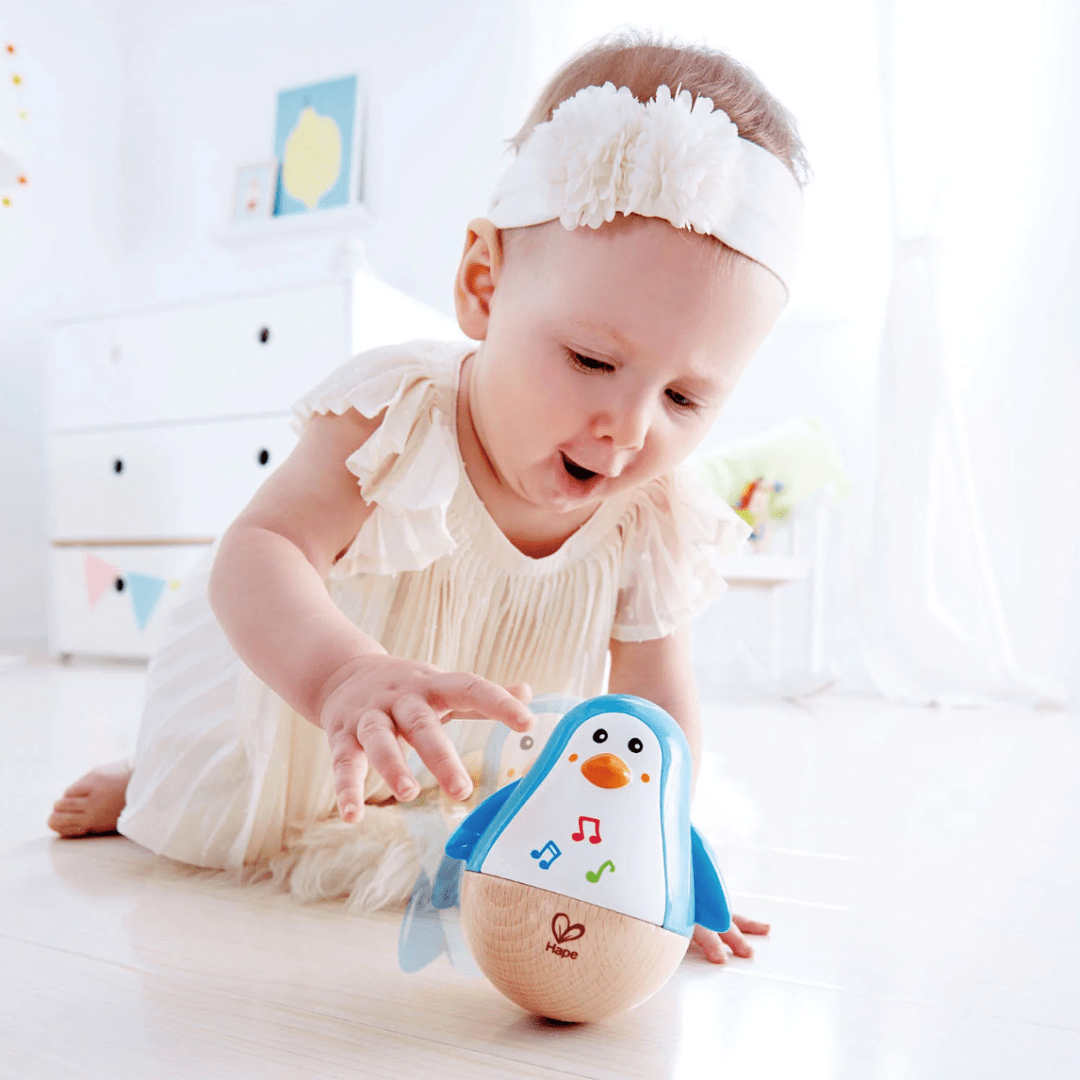 Hape Penguin Musical Wobbler - Naked Baby Eco Boutique