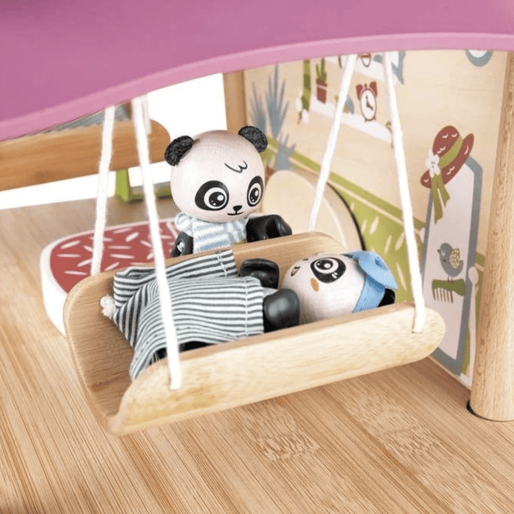 Little-Panda-In-Hammock-In-Hape-Green-Planet-Pandas-Bamboo-House-Naked-Baby-Eco-Boutique