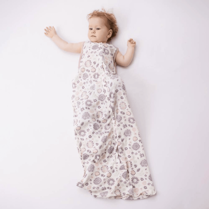 Little-baby-Wearing-Woolbabe-3-Seasons-Organic-Cotton-Merino-Sleeping-Bag-Wildflower-Naked-Baby-Eco-Boutique