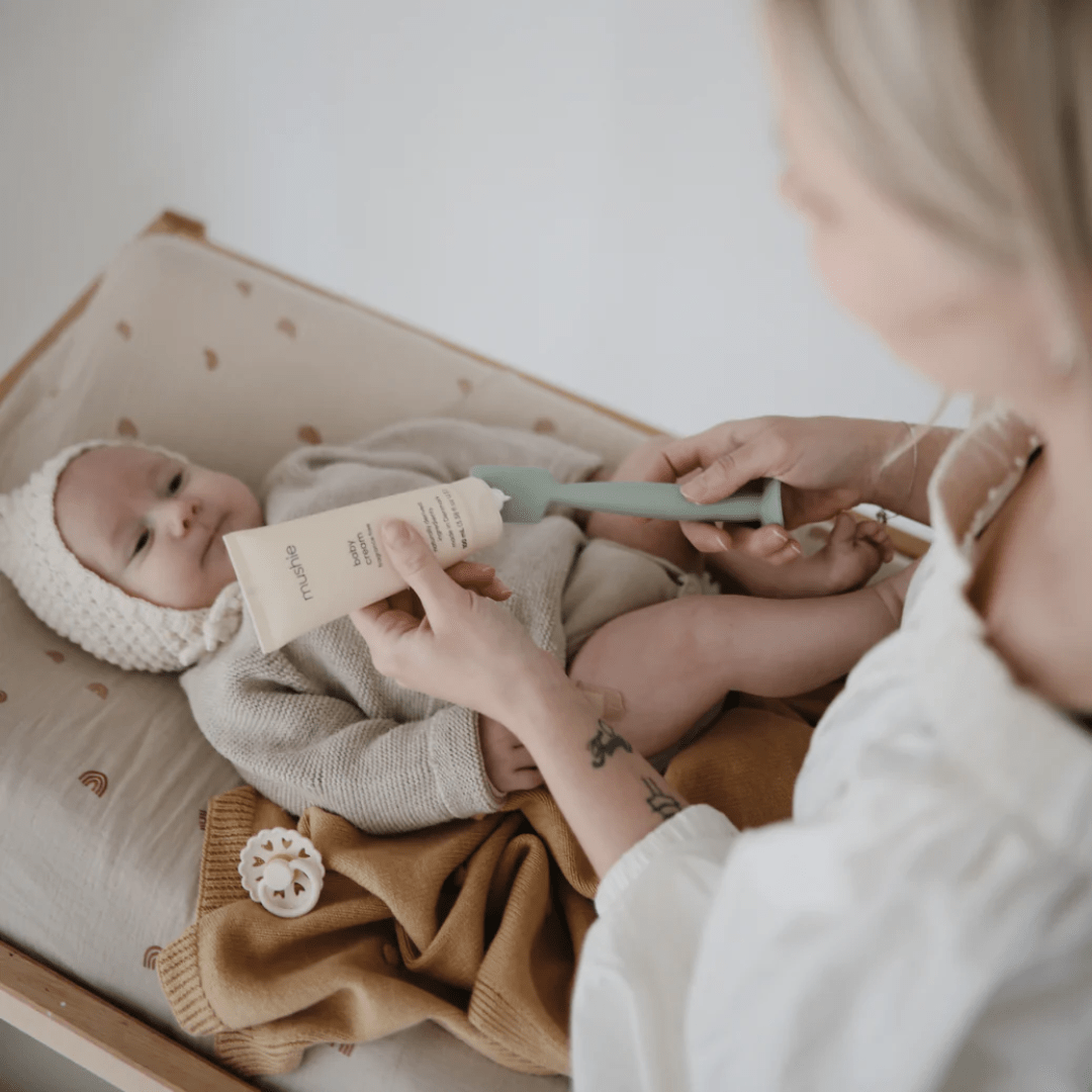 Mum-And-Baby-With-Mushie-Organic-Baby-Cream-Naked-Baby-Eco-Boutique