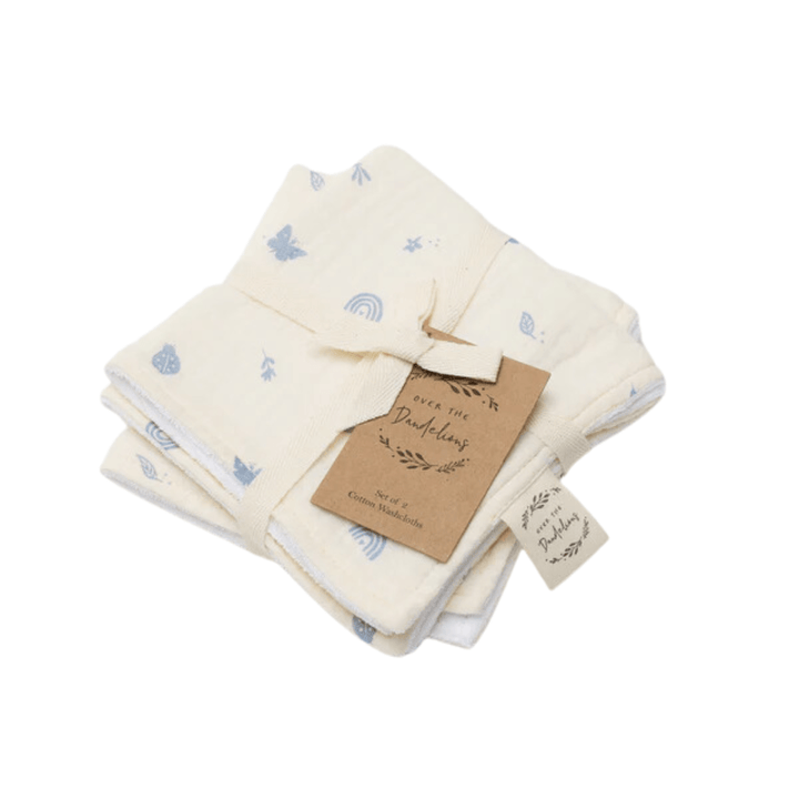 Over-The-Dandelions-Organic-Muslin-Washcloths-Enchanted-Garden-2-Pack-With-Tag-Naked-Baby-Eco-Boutique