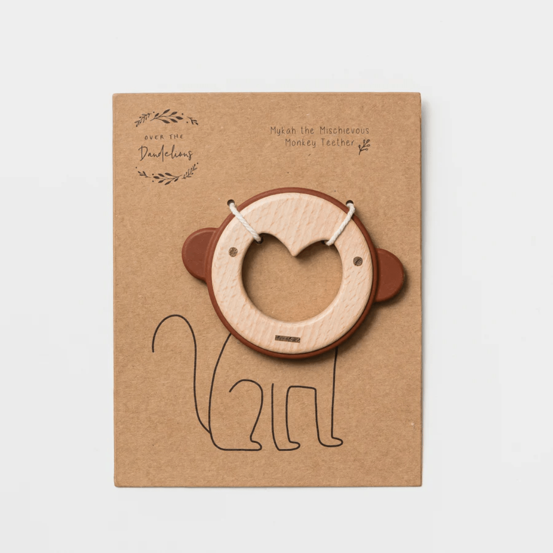 Over-The-Dandelions-Wood-And-Silicone-Teether-Mykah-The-Monkey-In-Packaging-Naked-Baby-Eco-Boutique