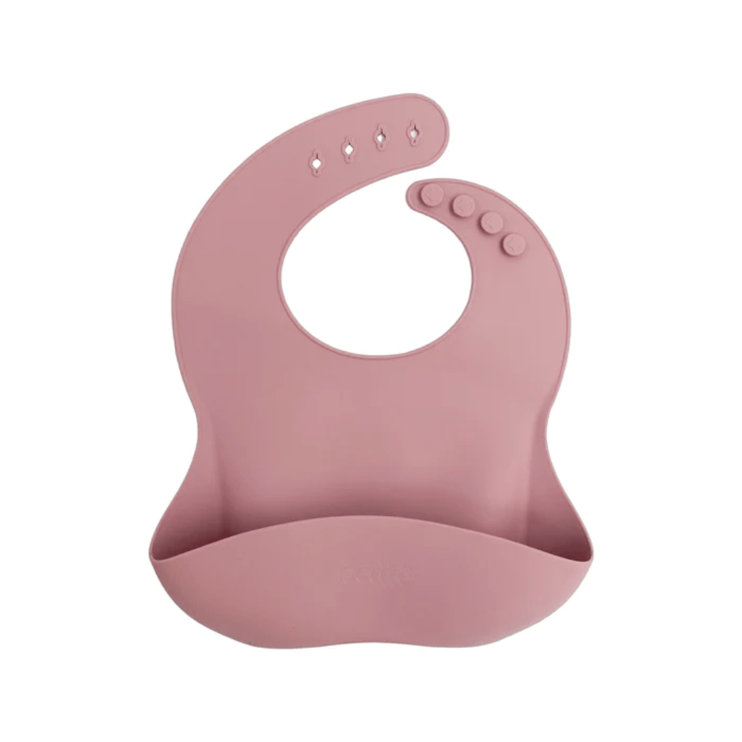 Dusky Rose Petite Eats Large Silicone Baby Bib (Multiple Variants) - Naked Baby Eco Boutique