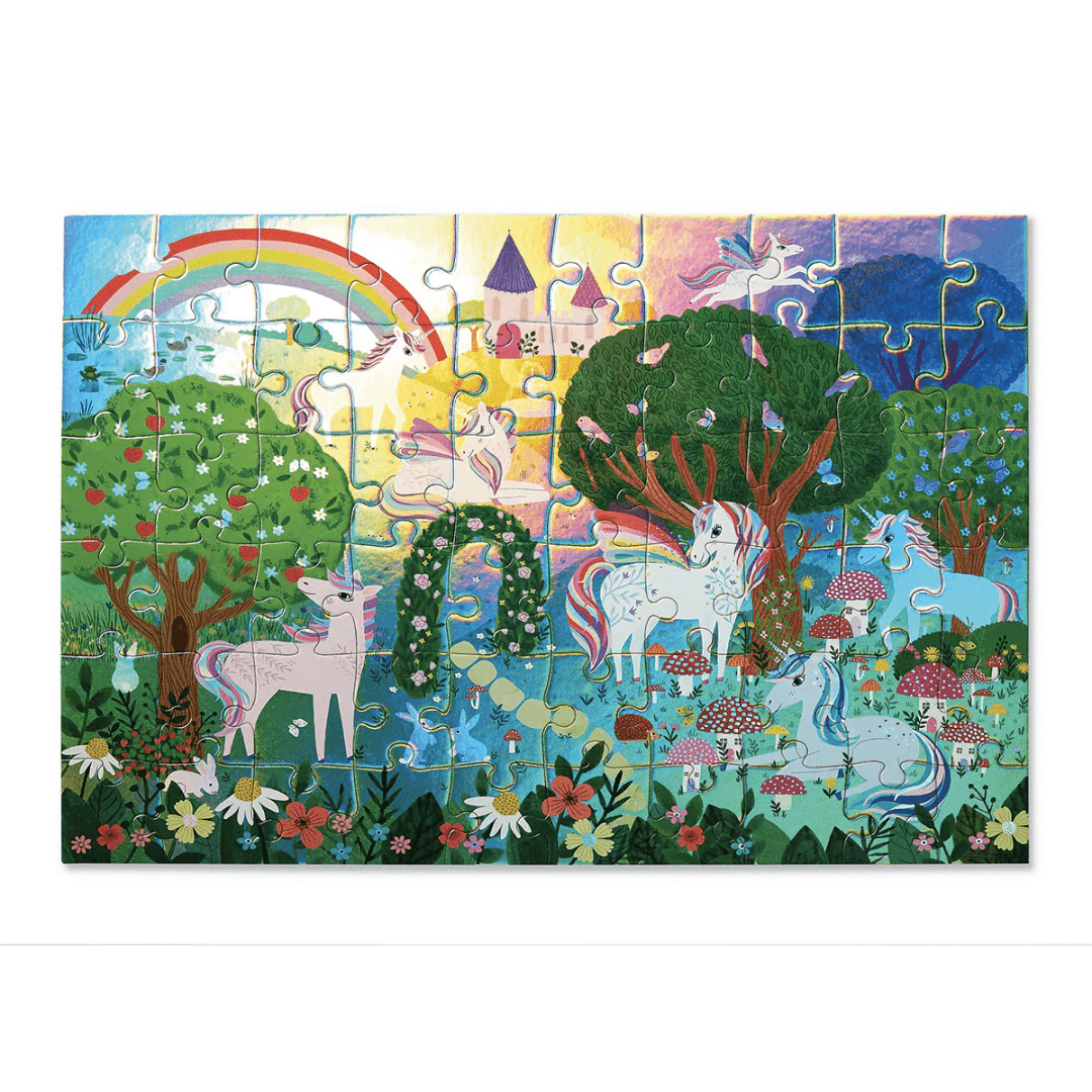 Pieces-In-Crocodile-Creek-60-Piece-Foil-Puzzle-Sparkling-Unicorn-Naked-Baby-Eco-Boutique