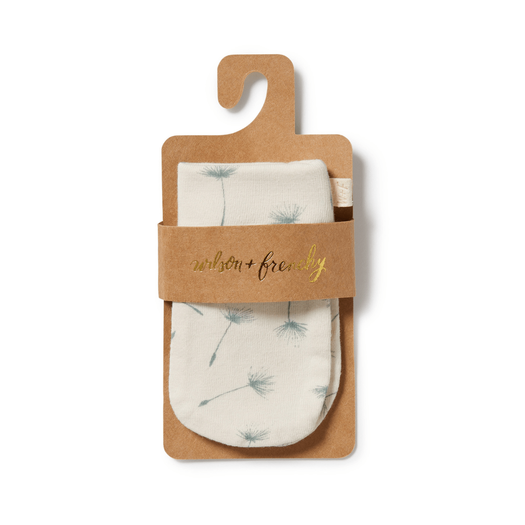 Wilson & Frenchy Float Away Organic Mittens - dandelion print mittens.