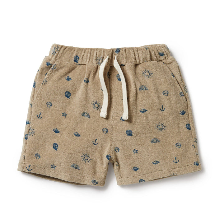 Wilson & Frenchy Organic Terry Kids Shorts with an elastic waistband for comfortable summer days.