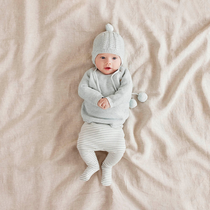 Adorable-Baby-Wearing-Wilson-and-Frenchy-Organic-Stripe-Rib-Footed-Leggings-Blue-Depths-Naked-Baby-Eco-Boutique