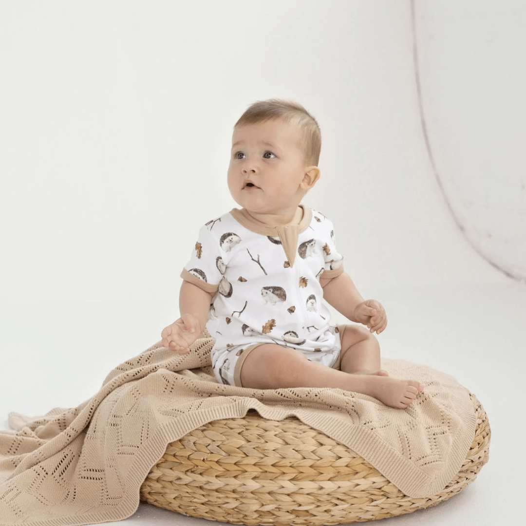 Aster & Oak Organic Cotton Zip Romper (Multiple Variants) - Naked Baby Eco Boutique