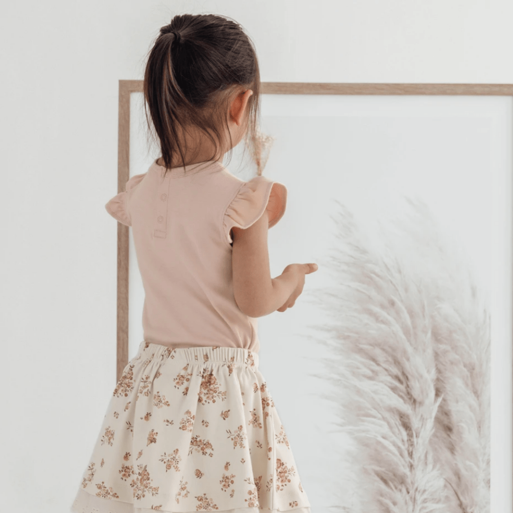 Aster & Oak Organic Posy Floral Pocket Skirt - Naked Baby Eco Boutique