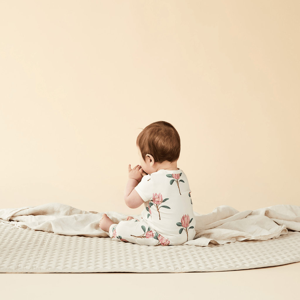 Back-View-of-Beautiful-Baby-Wearing-Wilson-and-Frenchy-Organic-Zipsuit-Pretty-Protea-Naked-Baby-Eco-Boutique