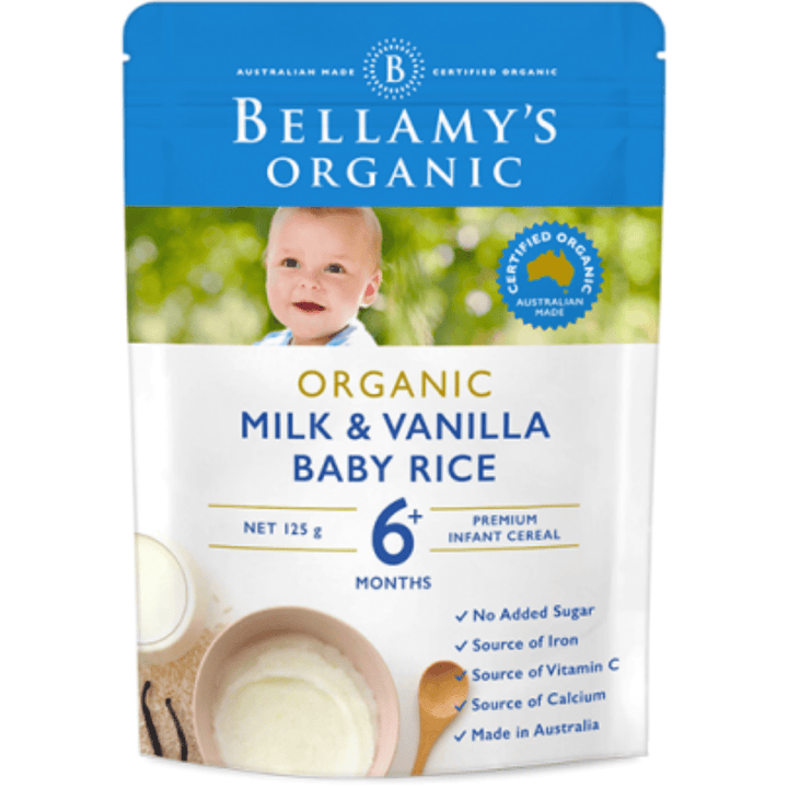 Bellamy's Organic Milk & Vanilla Baby Rice - Naked Baby Eco Boutique