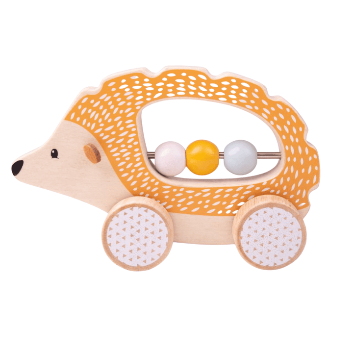 Hedgehog BigJigs Wooden Push Along Animals (Multiple Variants) - Naked Baby Eco Boutique