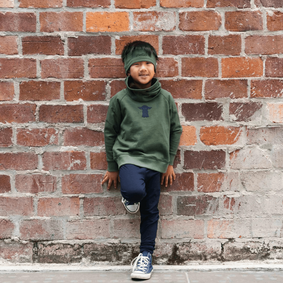 Boy-Wearing-Mello-Merino-Organic-Cotton-And-Merino-Headband-Olive-Naked-Baby-Eco-Boutique