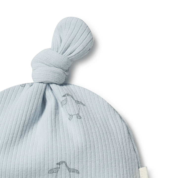 Close-Up-Of-Wilson-And-Frenchy-Organic-Rib-Knot-Hat-Little-Penguin-Naked-Baby-Eco-Boutique