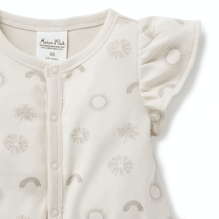 Aster & Oak Organic Sunny Daze Ruffle Romper - Naked Baby Eco Boutique