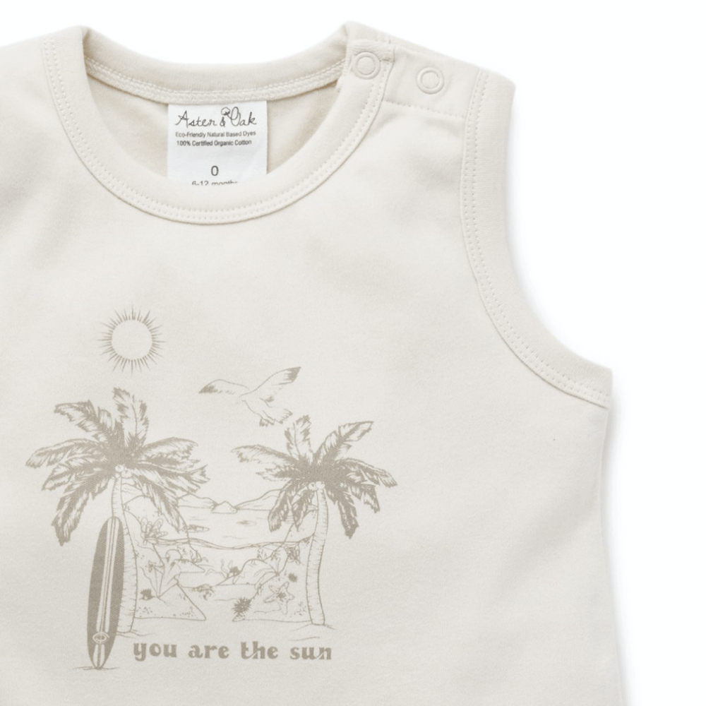 Aster & Oak Organic You Are the Sun Romper - Naked Baby Eco Boutique