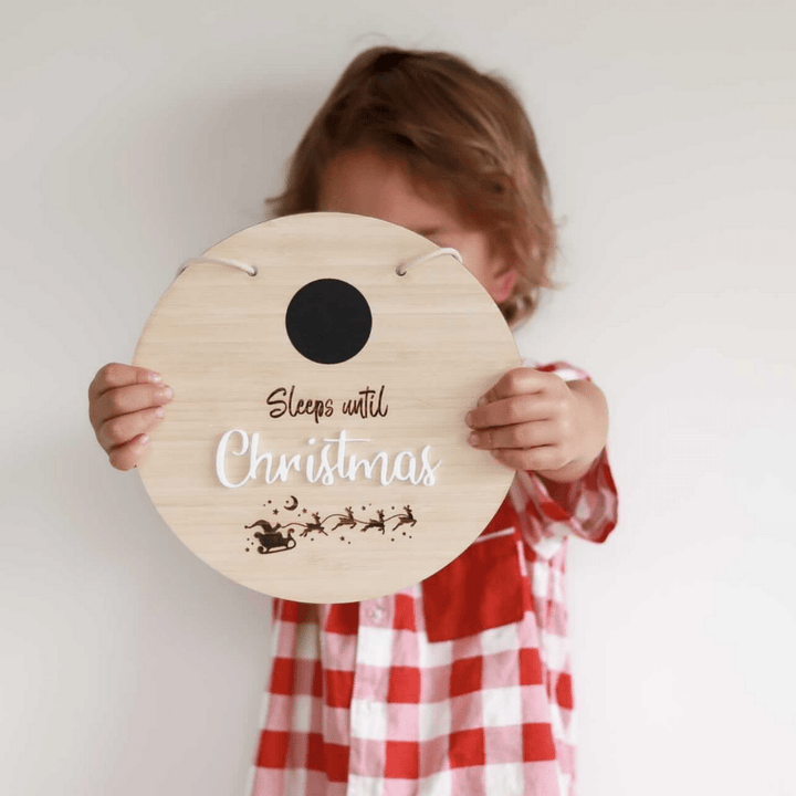 Funny-Bunny-Kids-Bamboo-Acrylic-Sleeps-Until-Christmas-Sign-Blonde-Naked-Baby-Eco-Boutique