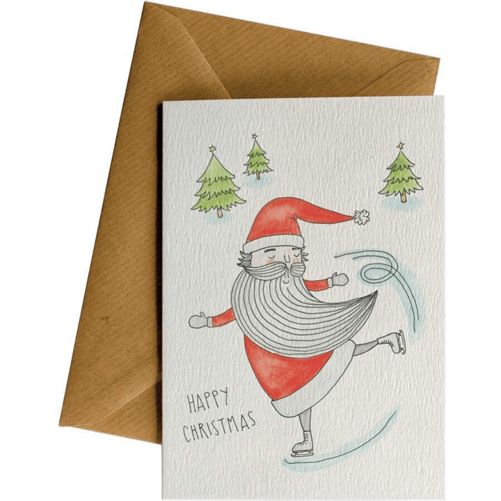 Little Difference Skating Santa Holiday Card - Naked Baby Eco Boutique