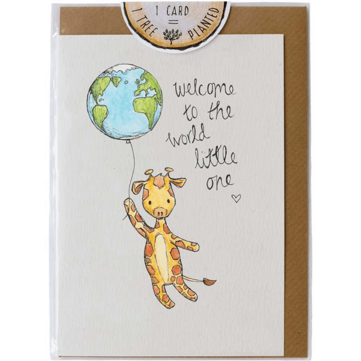 Little Difference Welcome Giraffe Greeting Card - Naked Baby Eco Boutique