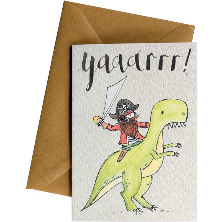 Little Difference Yaarrr Dino Pirate Card - Naked Baby Eco Boutique