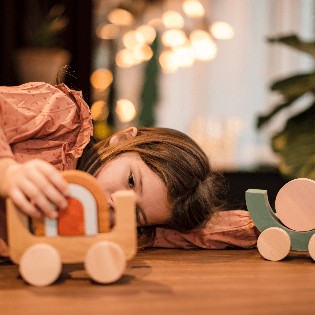 MinMin Copenhagen Wooden Rainbow Car - Naked Baby Eco Boutique