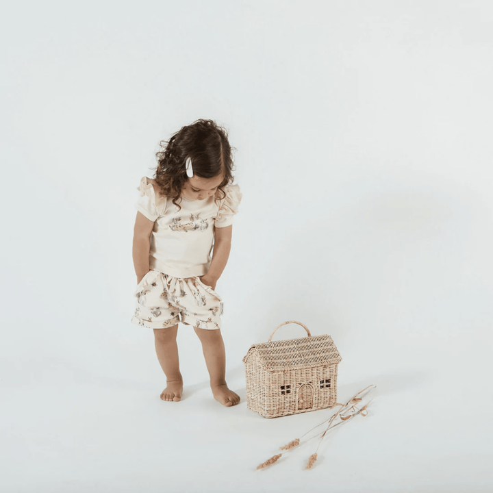 Aster & Oak Organic Cotton Ruffle Shorts (Multiple Variants) - Naked Baby Eco Boutique