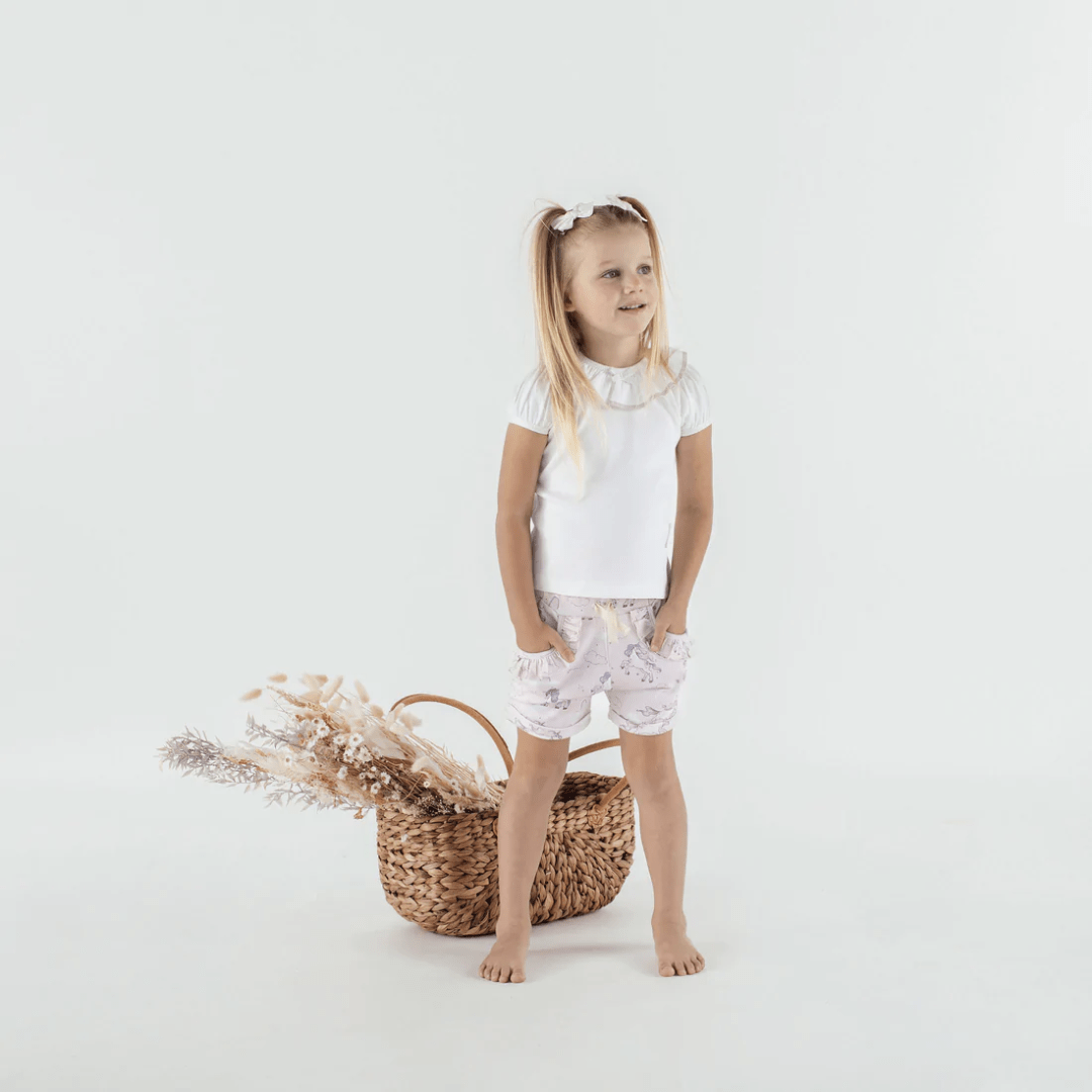 Aster & Oak Organic Cotton Ruffle Shorts (Multiple Variants) - Naked Baby Eco Boutique