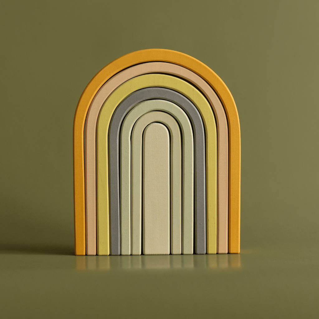 MinMin-Copenhagen-Large-Wooden-Rainbow-Pastel-on-Green-Background-Naked-Baby-Eco-Boutique