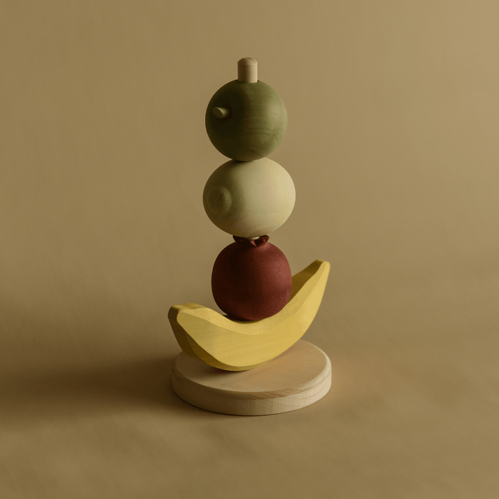 MinMin Copenhagen Wooden Fruit Stacking Toy - Naked Baby Eco Boutique