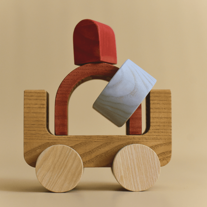 MinMin Copenhagen Wooden Rainbow Car - Naked Baby Eco Boutique