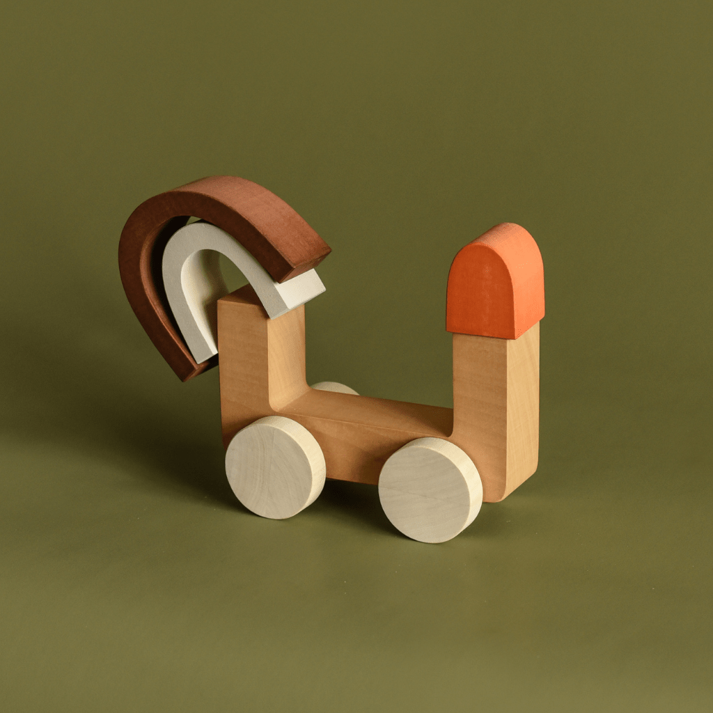 MinMin Copenhagen Wooden Rainbow Car - Naked Baby Eco Boutique