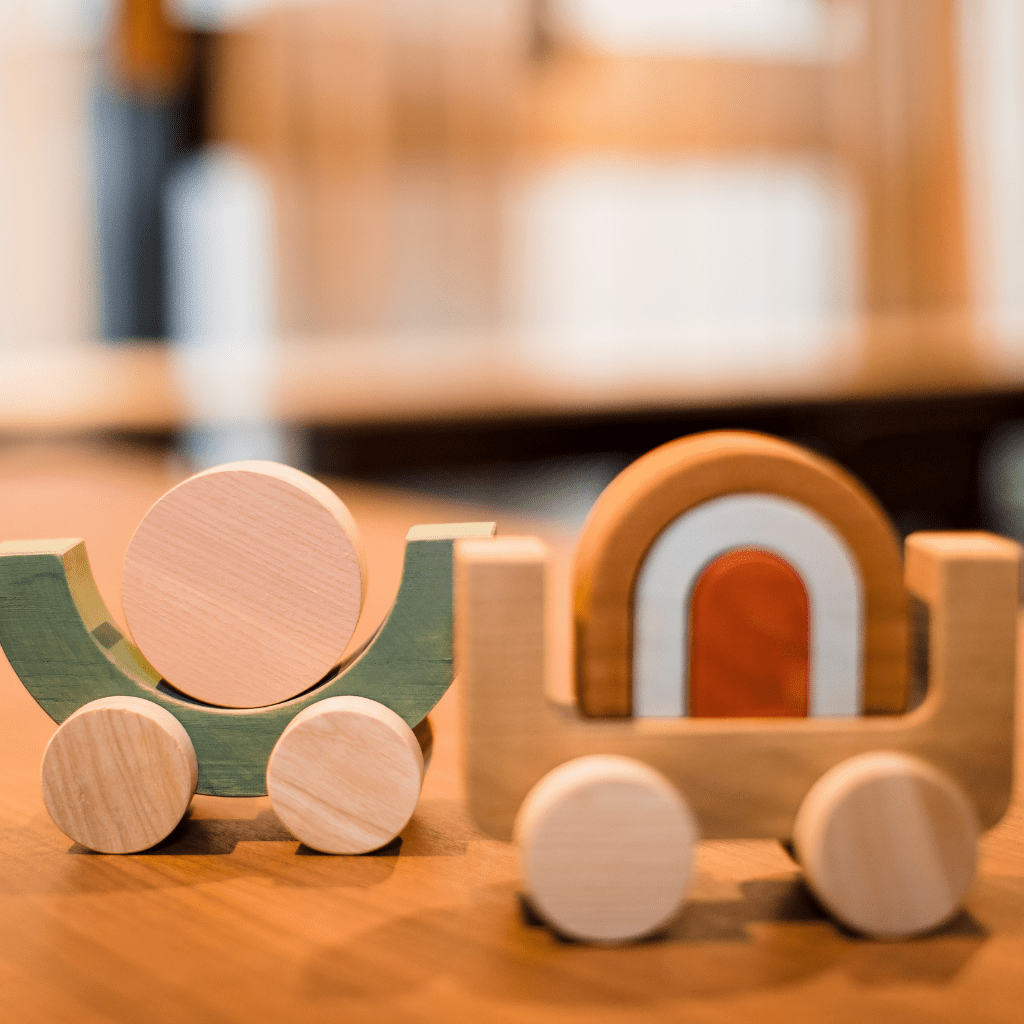 MinMin Copenhagen Wooden Rainbow Car - Naked Baby Eco Boutique