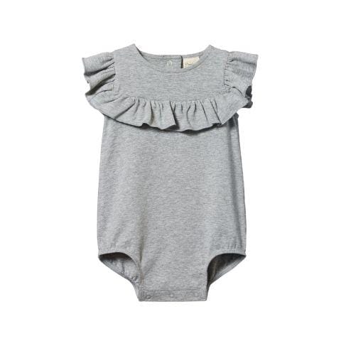 Nature Baby Organic Cotton Frill Suit - LUCKY LASTS - 0-3 MONTHS - Naked Baby Eco Boutique