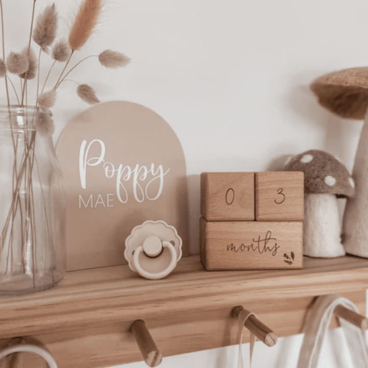 Over-The-Dandelions-Milestone-Wooden-Block-Set-On-Nursery-Shelf-Naked-Baby-Eco-Boutique